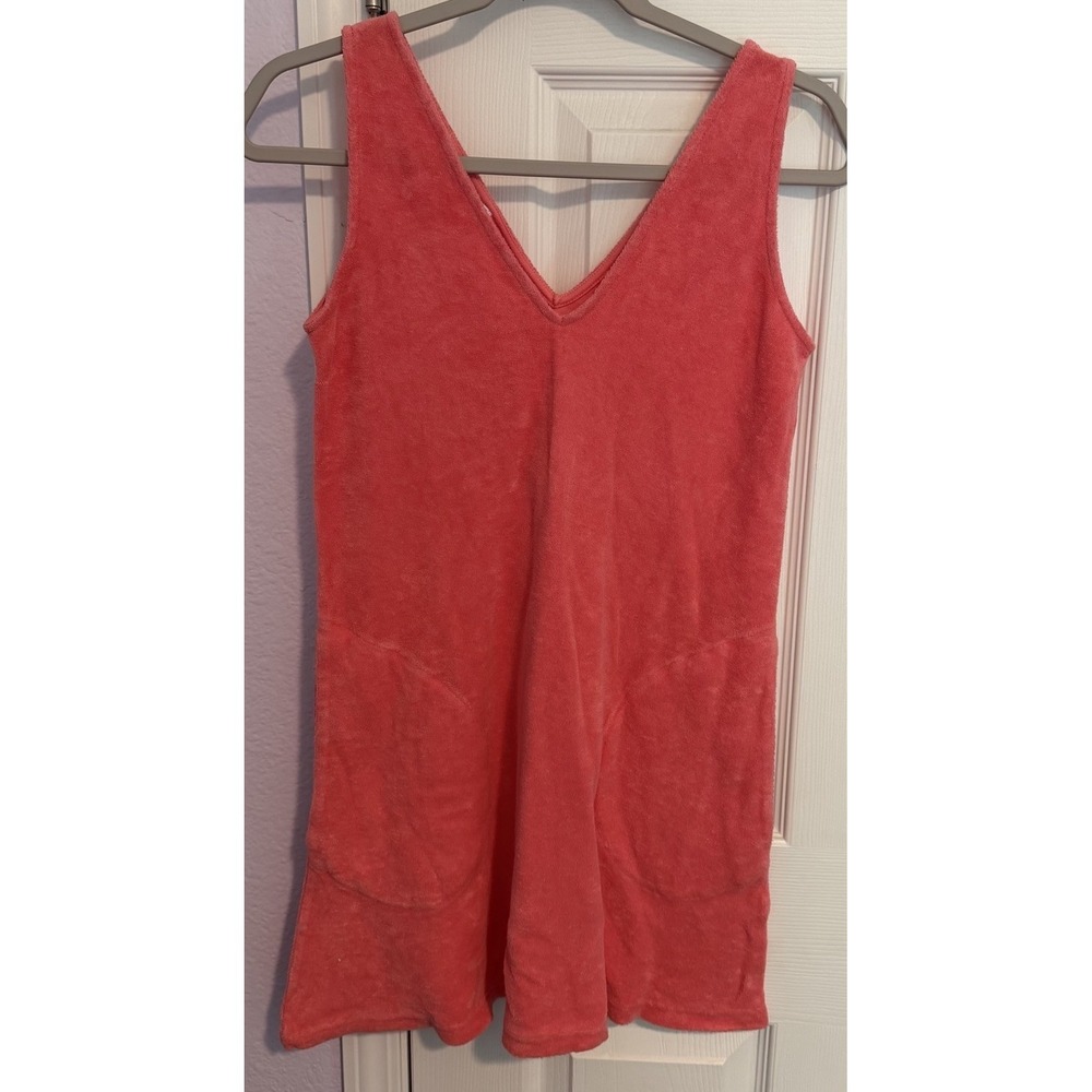 LAKE Pajamas Dress French Terry VNeck Coral Beach Pool Resort Coverup Cruise XXS